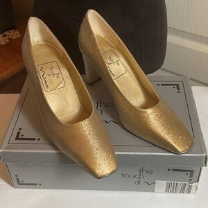Touch of Nina Shimmering Gold Heels